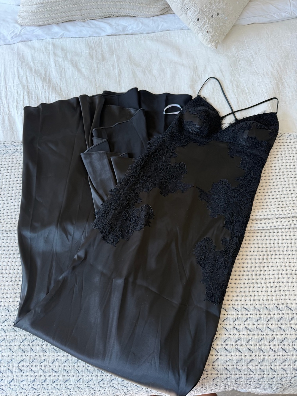 Lulu's Fantasy Come True Black Lace
Satin Lace-Up Maxi Dress - Picture 6 of 7